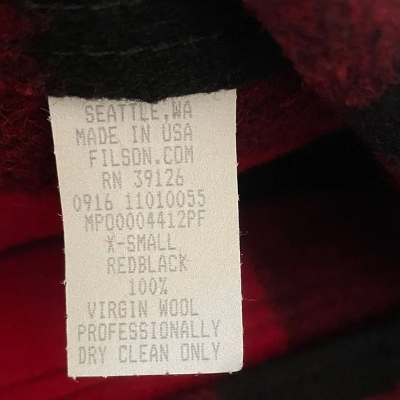 Filson NWT Vest 100% Wool Buffalo Plaid XS - Picture 7 of 7